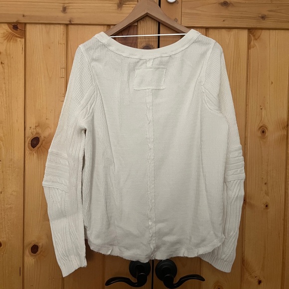 NWT We The Free Swinging Cable Cuff Ivory Textured Top Sz Large - Picture 6 of 8